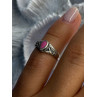 925 Sterling Silver Pink Turquoise Ring Size 3