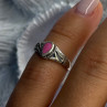 925 Sterling Silver Pink Turquoise Ring Size 3