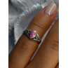925 Sterling Silver Pink Turquoise Ring Size 3