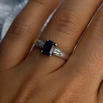 925 Sterling Silver Tourmaline & Beryl Ring Size 8.5