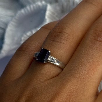 925 Sterling Silver Tourmaline & Beryl Ring Size 8.5