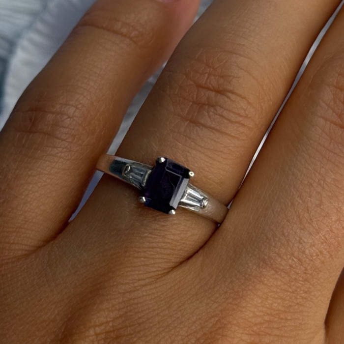 925 Sterling Silver Tourmaline & Beryl Ring Size 8.5