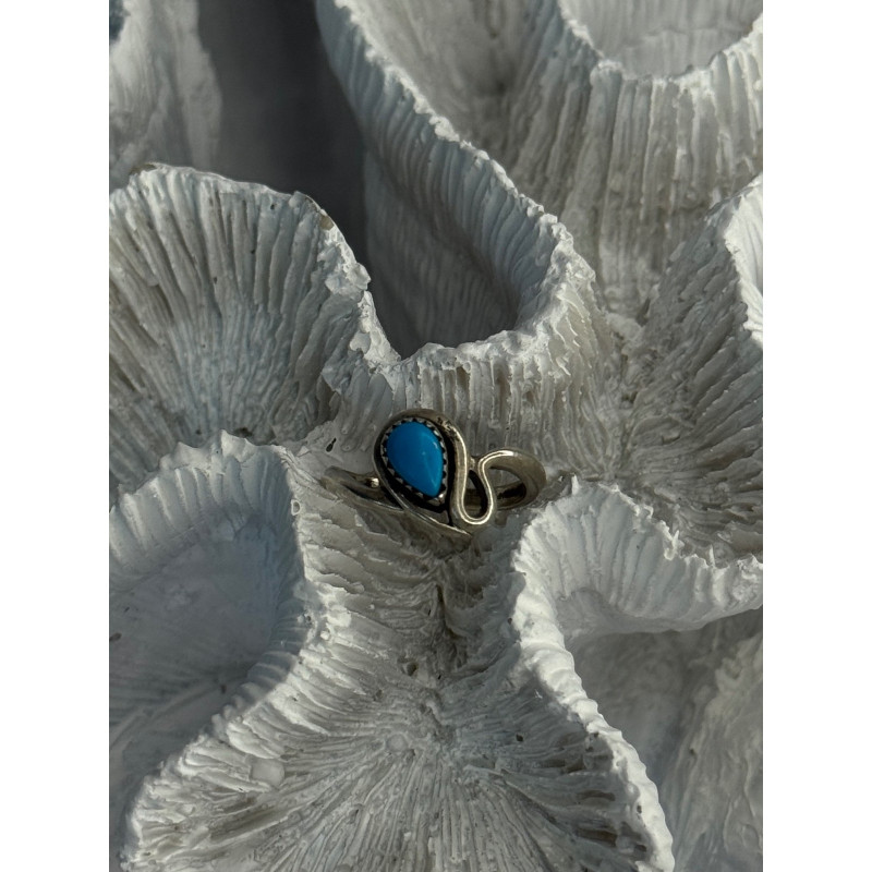 925 Sterling Silver Turquoise Ring Size 4