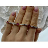 925 STERLING SILVER GOLD PLATED SPINEL & CZ BRACELET SIZE 7.5 IN