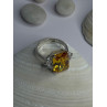 925 Sterling Silver Citrine & Beryl Ring Size 11