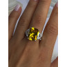 925 Sterling Silver Citrine & Beryl Ring Size 11