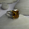 925 Sterling Silver Citrine & Beryl Ring Size 11