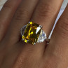925 Sterling Silver Citrine & Beryl Ring Size 11
