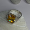 925 Sterling Silver Citrine & Beryl Ring Size 11