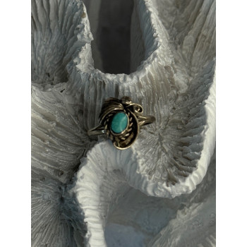 Vintage 925 Sterling Silver Turquoise Ring Size 3