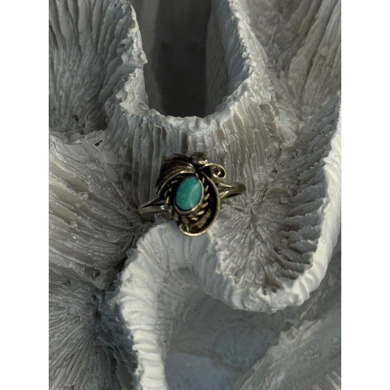 Vintage 925 Sterling Silver Turquoise Ring Size 3