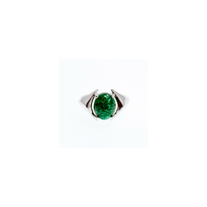 925 Sterling Silver Malachite Ring Size 7