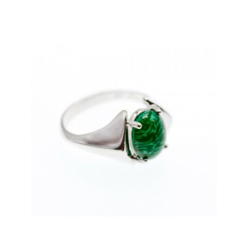 925 Sterling Silver Malachite Ring Size 7
