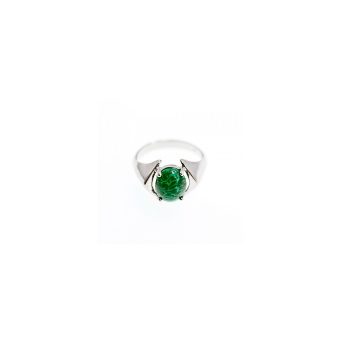 925 Sterling Silver Malachite Ring Size 7
