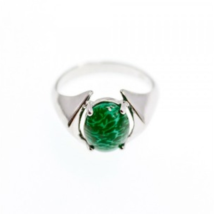 925 Sterling Silver Malachite Ring Size 7