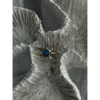 925 Sterling Silver Turquoise Turtle Ring Size 3.5