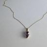 10K Yellow Gold Amethyst & Diamond Hearts Chain With Pendant