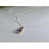 10K YELLOW GOLD AMETHYST & DIAMOND HEARTS CHAIN WITH PENDANT