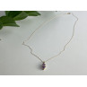 10K YELLOW GOLD AMETHYST & DIAMOND HEARTS CHAIN WITH PENDANT