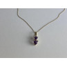 10K YELLOW GOLD AMETHYST & DIAMOND HEARTS CHAIN WITH PENDANT