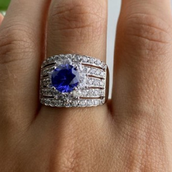925 Sterling Silver CZ Ring Size 10