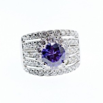 925 Sterling Silver CZ Ring Size 10