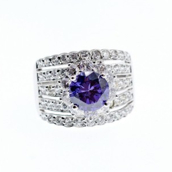 925 Sterling Silver CZ Ring Size 10