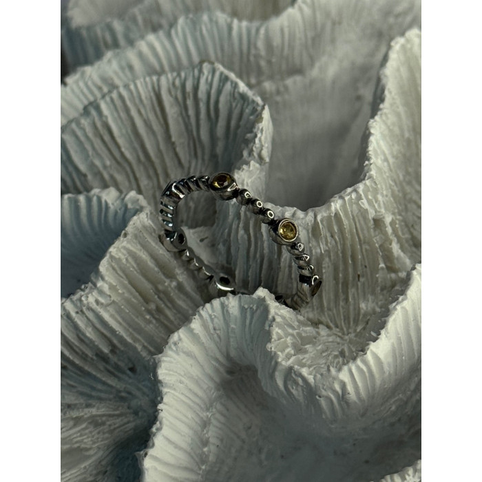 925 Sterling Silver Citrine Ring Size 9.5