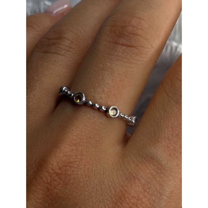 925 Sterling Silver Citrine Ring Size 9.5