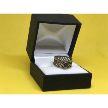 Vintage 925 Sterling Silver Green Nephrite (Jade) Ring Size 7.5