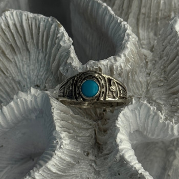 Vintage 925 Sterling Silver Turquoise Ring Size 7