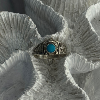 Vintage 925 Sterling Silver Turquoise Ring Size 7