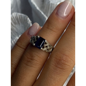 Vintage 925 Sterling Silver Purple Tourmaline Ring Size 5