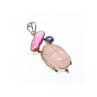 925 STERLING SILVER MORGANITE, HALIOTIS & PEARL PENDANT