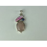 925 STERLING SILVER MORGANITE, HALIOTIS & PEARL PENDANT