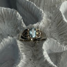 925 Sterling Silver Blue Topaz Ring Size 8