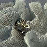 925 Sterling Silver Blue Topaz Ring Size 8