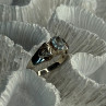 925 Sterling Silver Blue Topaz Ring Size 8