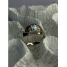 925 Sterling Silver Blue Topaz Ring Size 8