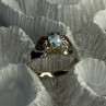 925 Sterling Silver Blue Topaz Ring Size 8