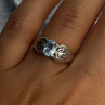 925 Sterling Silver Blue Topaz Ring Size 8