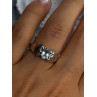 925 Sterling Silver Blue Topaz Ring Size 8