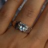 925 Sterling Silver Blue Topaz Ring Size 8
