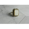 925 Sterling Silver Mother Of Pearl & Marcasites Ring Size 6.5