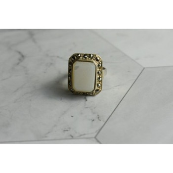 925 Sterling Silver Mother Of Pearl & Marcasites Ring Size 6.5