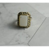 925 Sterling Silver Mother Of Pearl & Marcasites Ring Size 6.5