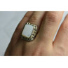 925 Sterling Silver Mother Of Pearl & Marcasites Ring Size 6.5