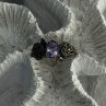 925 Sterling Silver Amethyst & Marcasite Ring Size 7