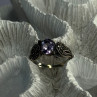 925 Sterling Silver Amethyst & Marcasite Ring Size 7