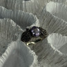 925 Sterling Silver Amethyst & Marcasite Ring Size 7